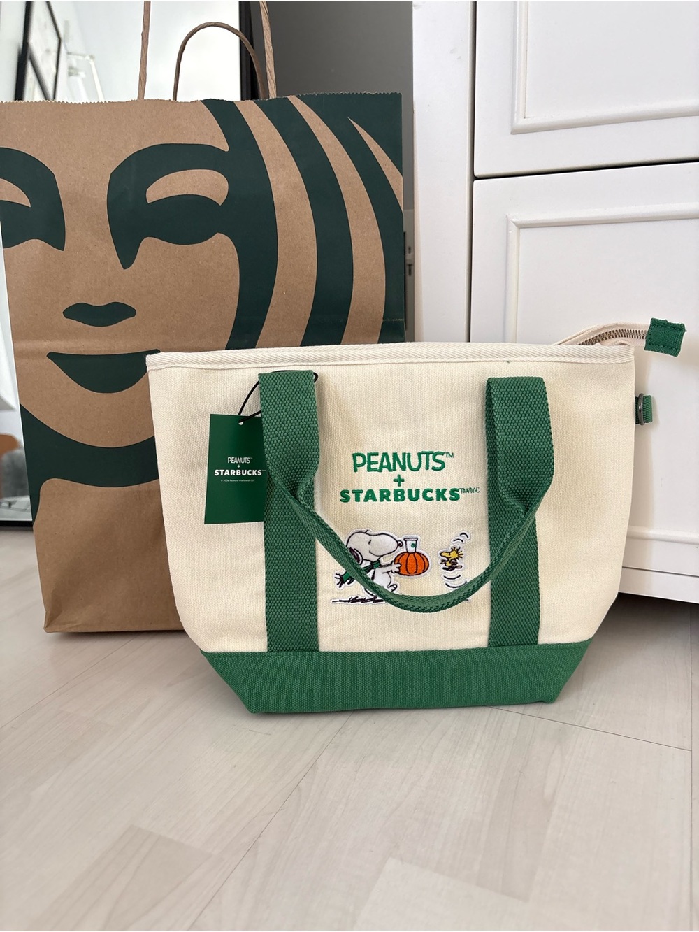 Starbucks Peanuts Snoopy Canvas Tote Bag